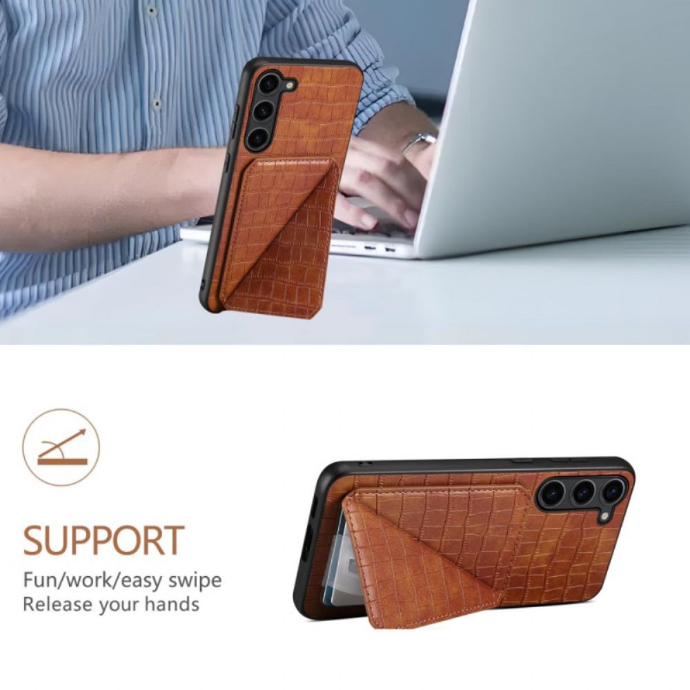 Hoesje Samsung Galaxy S25 5g Kaarthouder Met Krokodillenprint