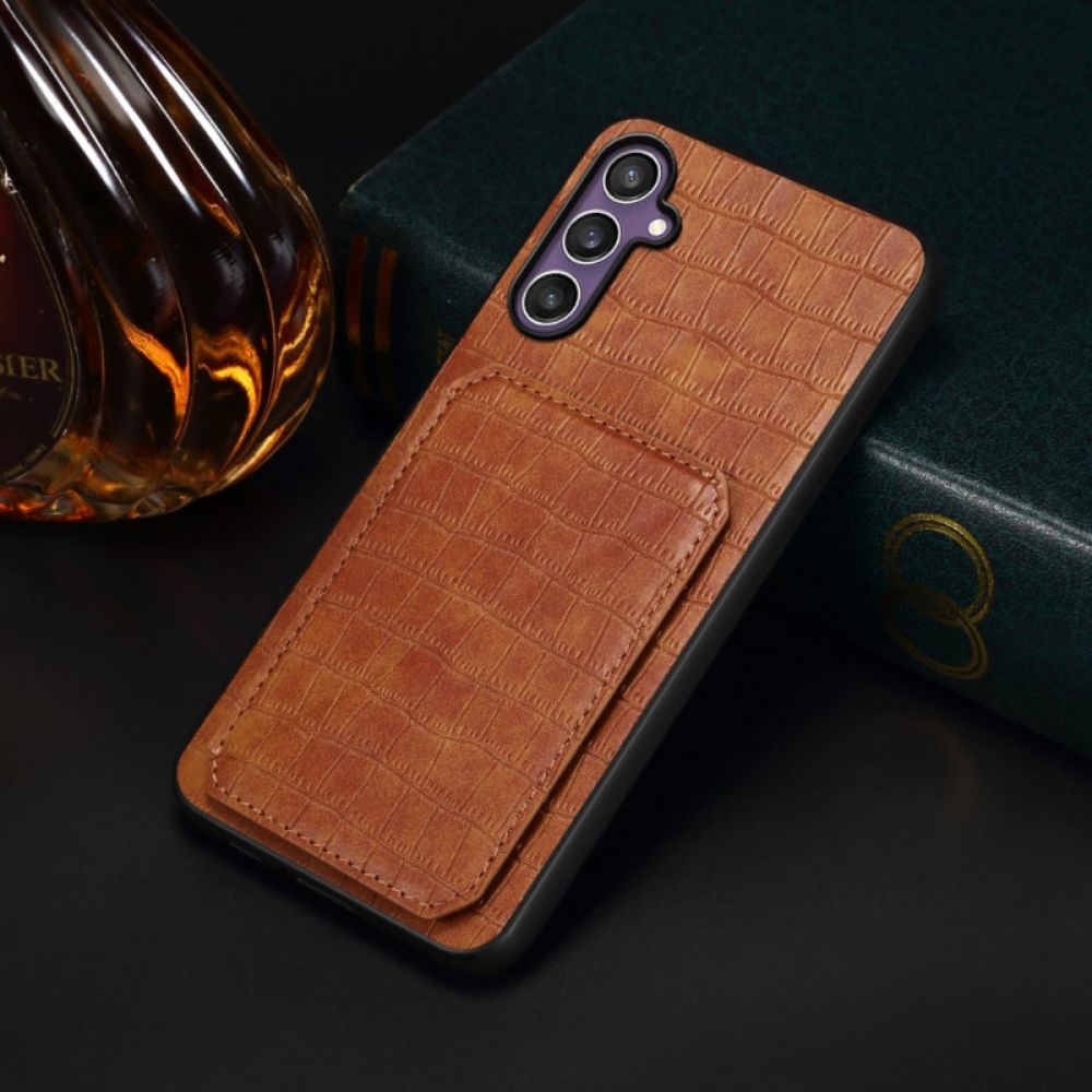 Hoesje Samsung Galaxy S25 5g Kaarthouder Met Krokodillenprint
