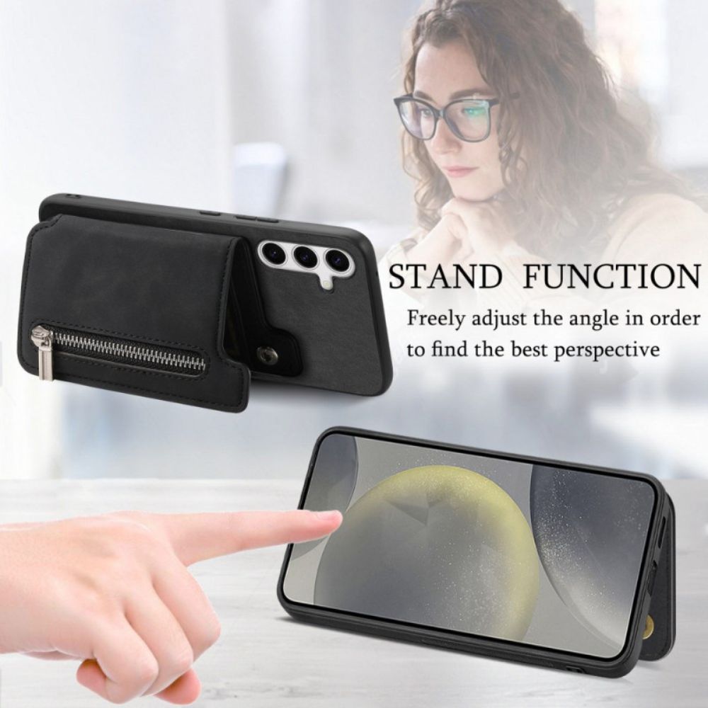 Hoesje Samsung Galaxy S25 5g Met Afneembare Magnetische Kaarthouder Bescherming Hoesje