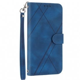 Leren Hoesje Samsung Galaxy S25 5g Gestreept Koord