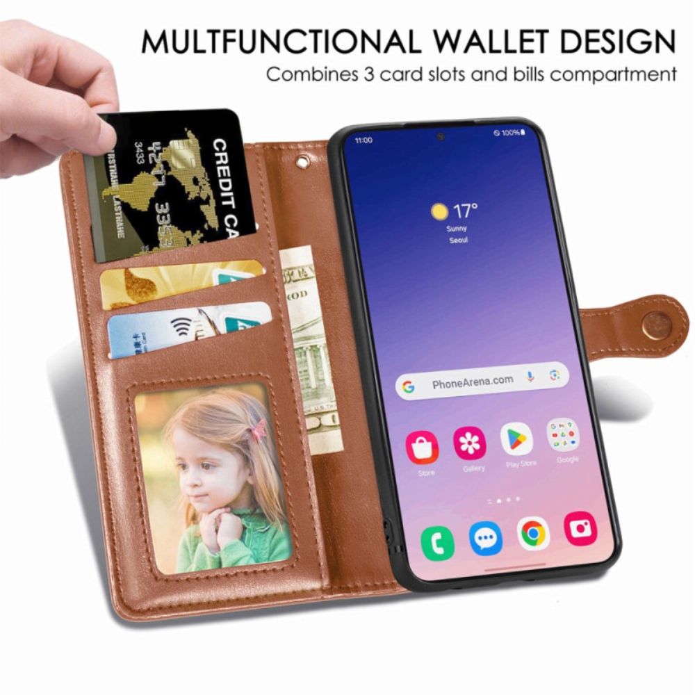 Leren Hoesje Samsung Galaxy S25 5g Magnetische Sluiting