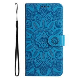 Leren Hoesje Samsung Galaxy S25 5g Mandala-bandje