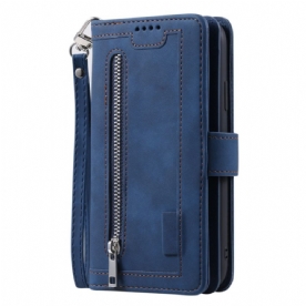 Leren Hoesje Samsung Galaxy S25 5g Portemonnee Met 9 Kaartsleuven En Koord Bescherming Hoesje