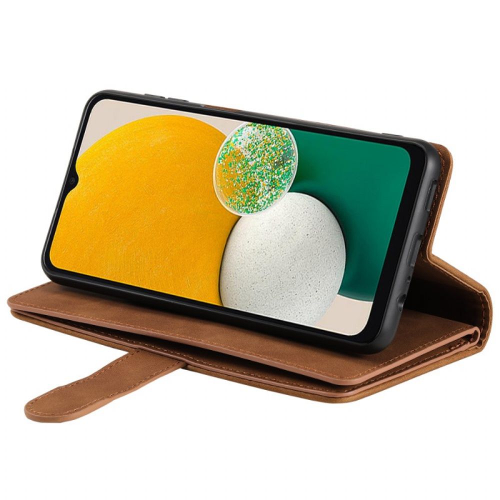 Leren Hoesje Samsung Galaxy S25 5g Portemonnee Met 9 Kaartsleuven En Koord Bescherming Hoesje