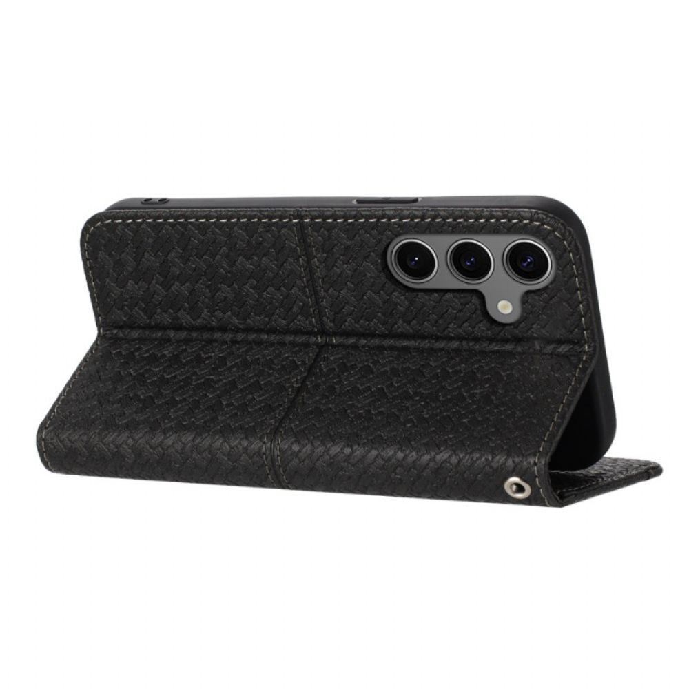 Leren Hoesje Samsung Galaxy S25 5g Sierlijke Rand Bescherming Hoesje