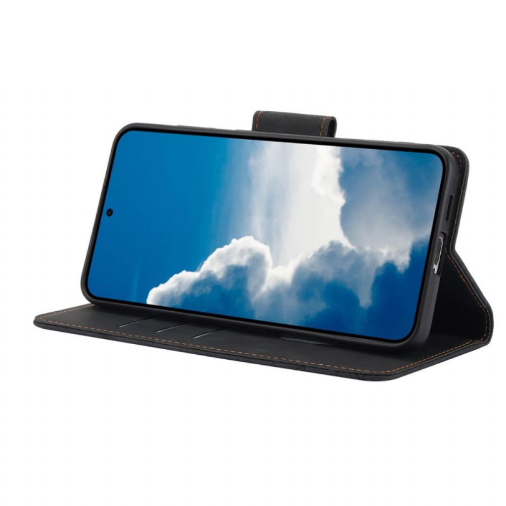 Leren Hoesje Samsung Galaxy S25 5g Suède-effect Bloemenpatroon