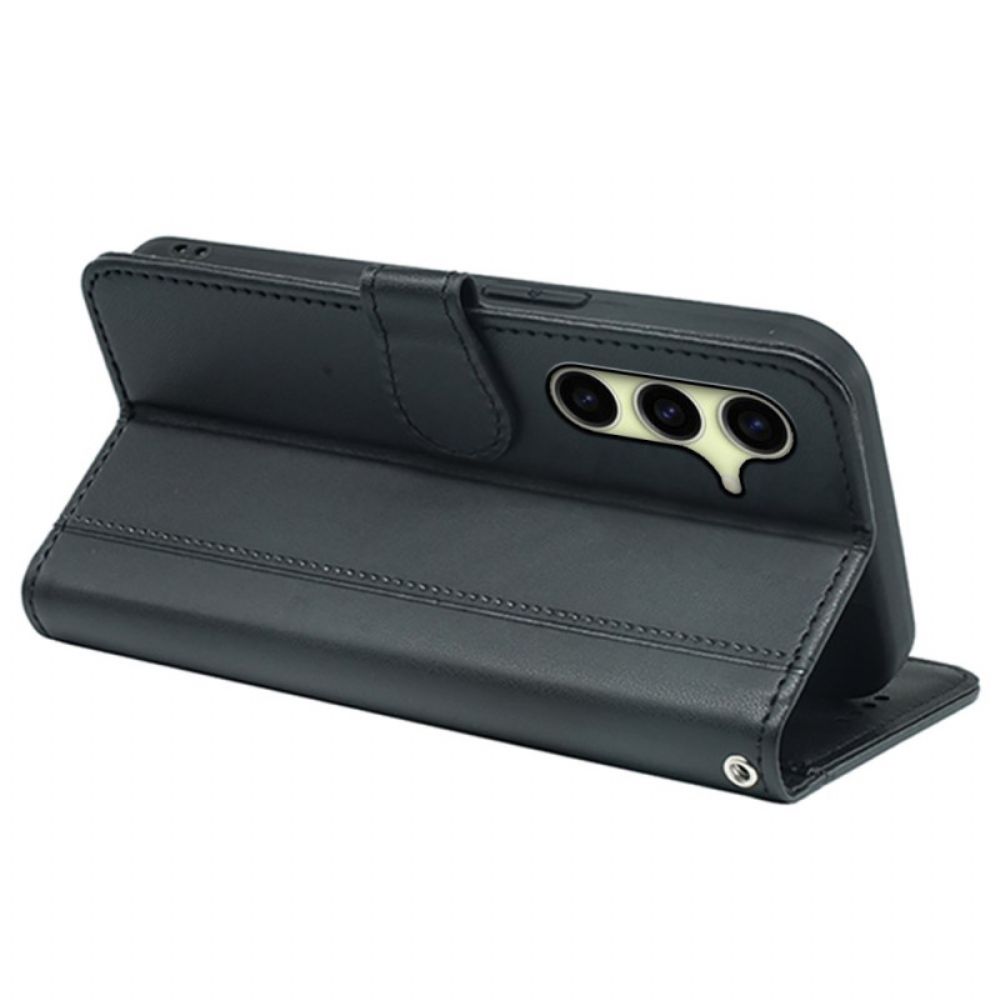 Leren Hoesje Samsung Galaxy S25 5g Vintage Stijl Bescherming Hoesje