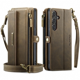 Leren Hoesje Samsung Galaxy S25 5g Volledig Rfid-portemonnee Bescherming Hoesje