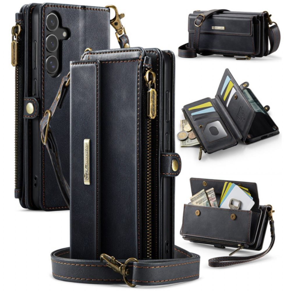 Leren Hoesje Samsung Galaxy S25 5g Volledig Rfid-portemonnee Bescherming Hoesje