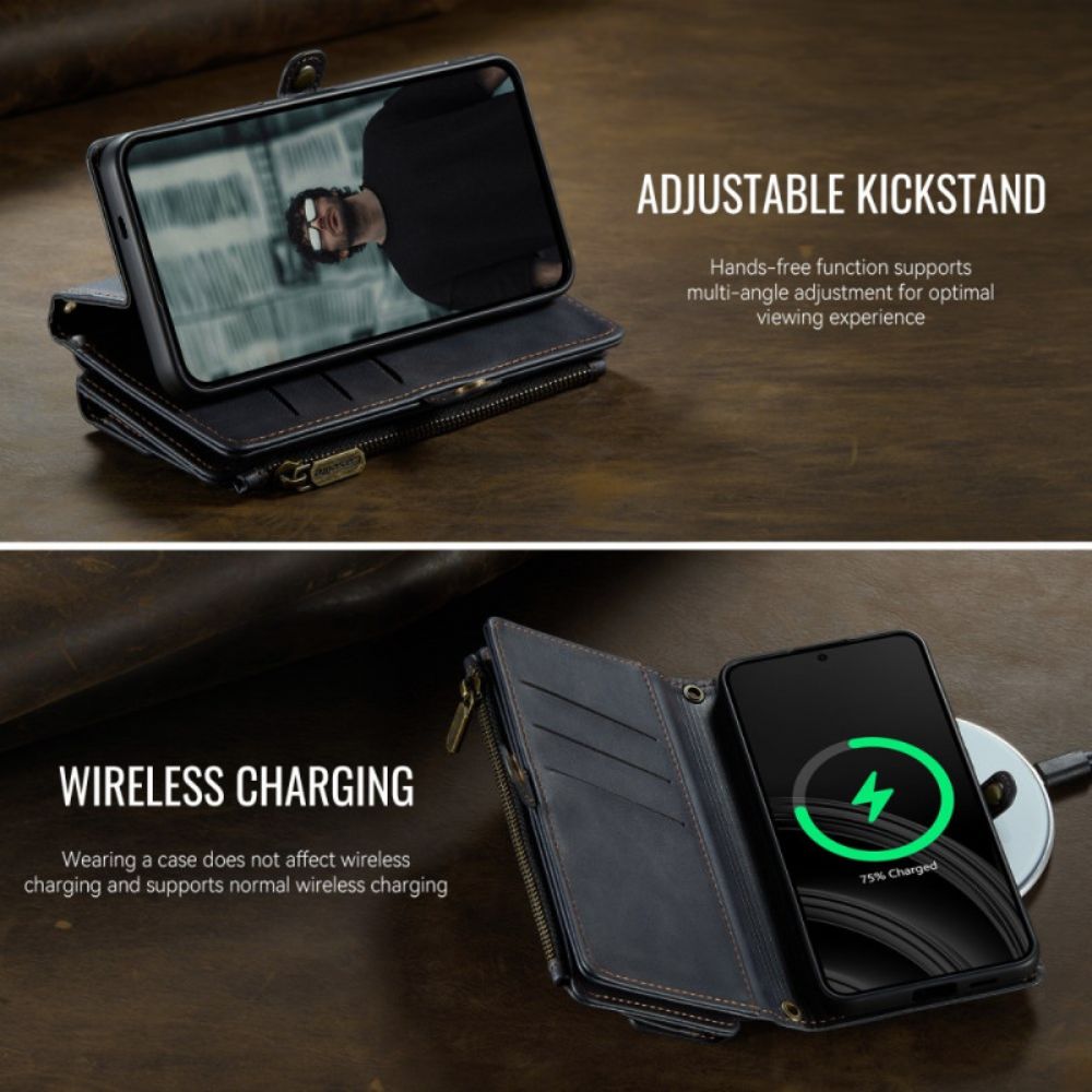 Leren Hoesje Samsung Galaxy S25 5g Volledig Rfid-portemonnee Bescherming Hoesje