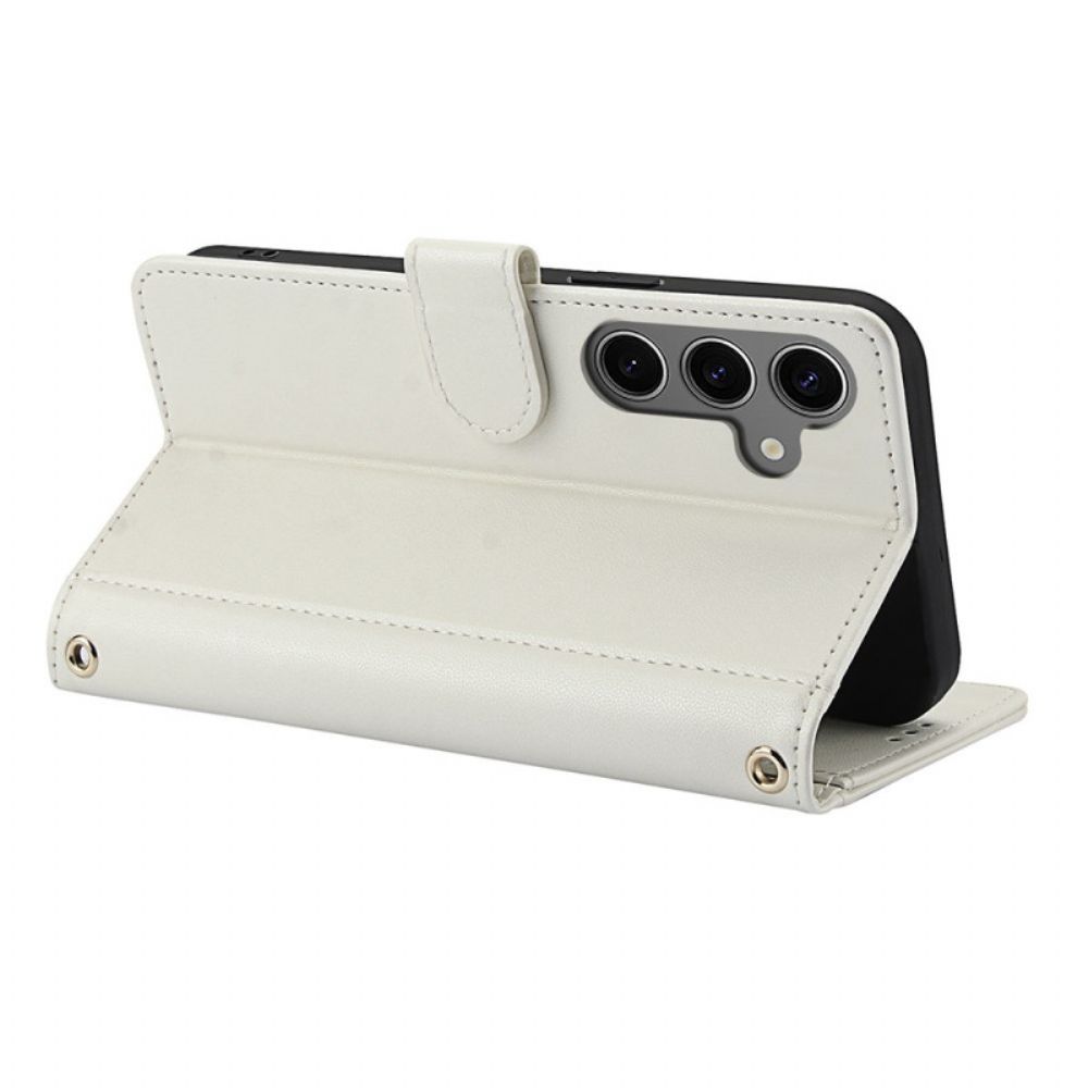 Leren Hoesje Voor Samsung Galaxy S25 5g Draagkoord