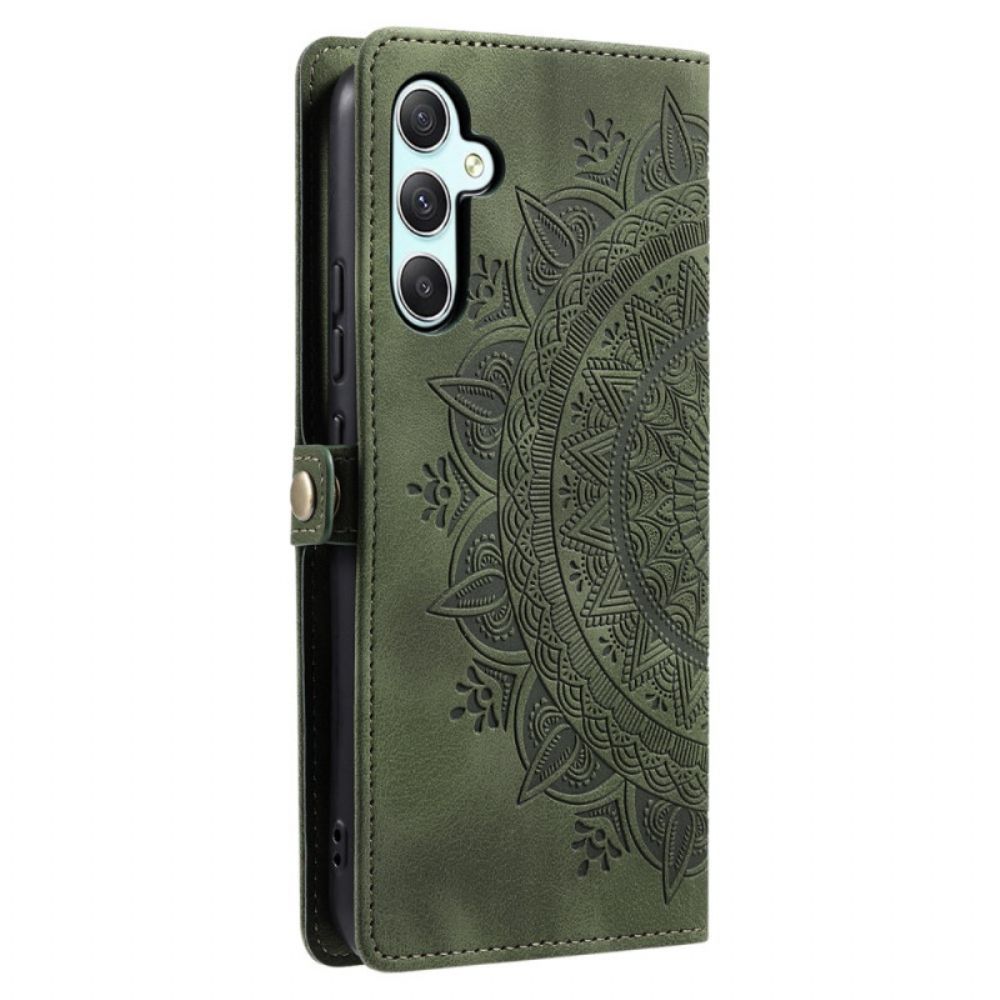 Leren Hoesje Voor Samsung Galaxy S25 5g Mandala Suède-effect
