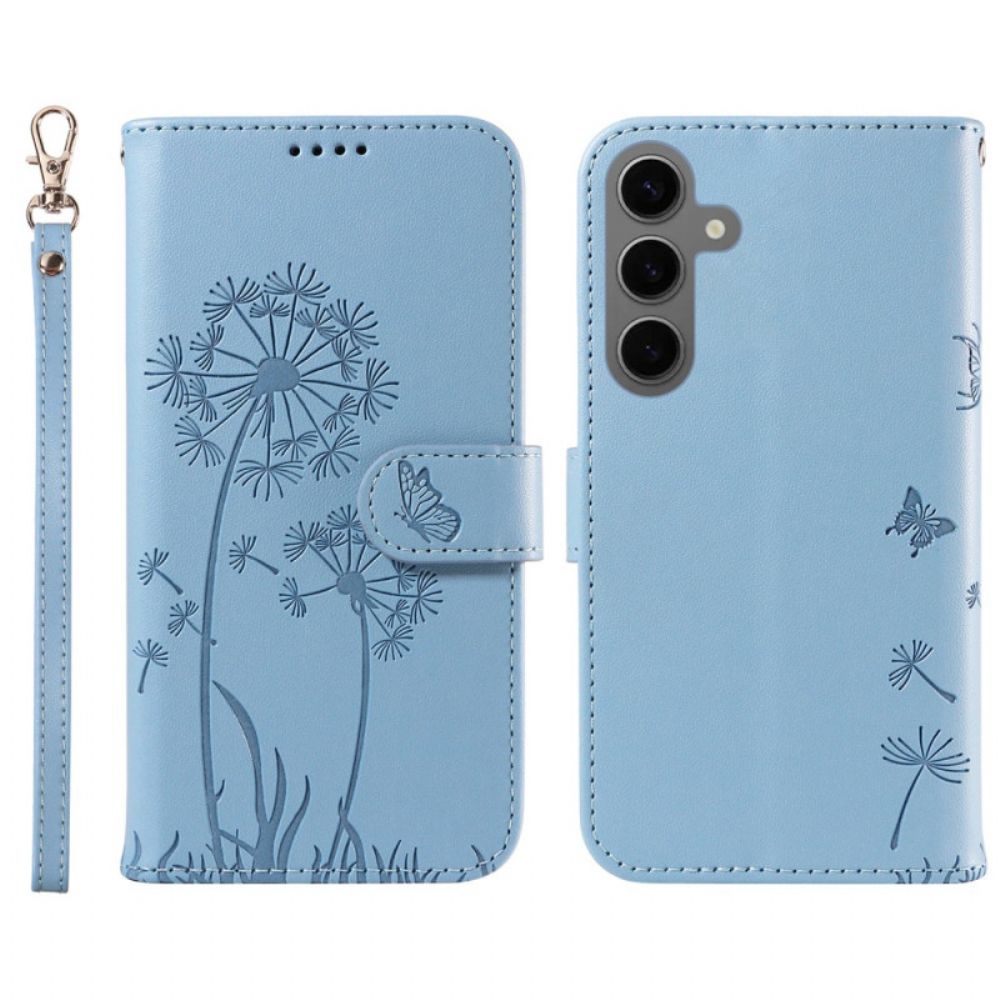 Leren Hoesje Voor Samsung Galaxy S25 5g Paardenbloembandje