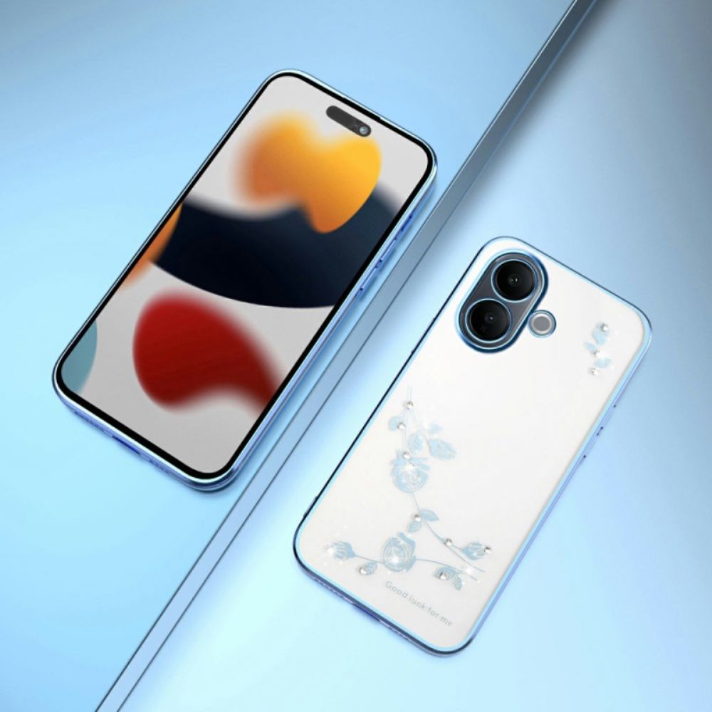 Case Hoesje Vivo V60 Lite Telefoonhoesje Strass-steentjes En Eeuwige Bloemen