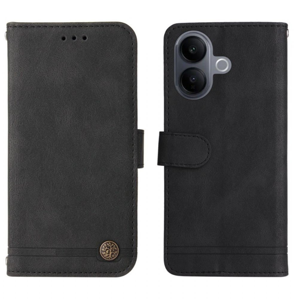 Flip Case Leren Vivo V60 Lite Decoratieve Klinknagel