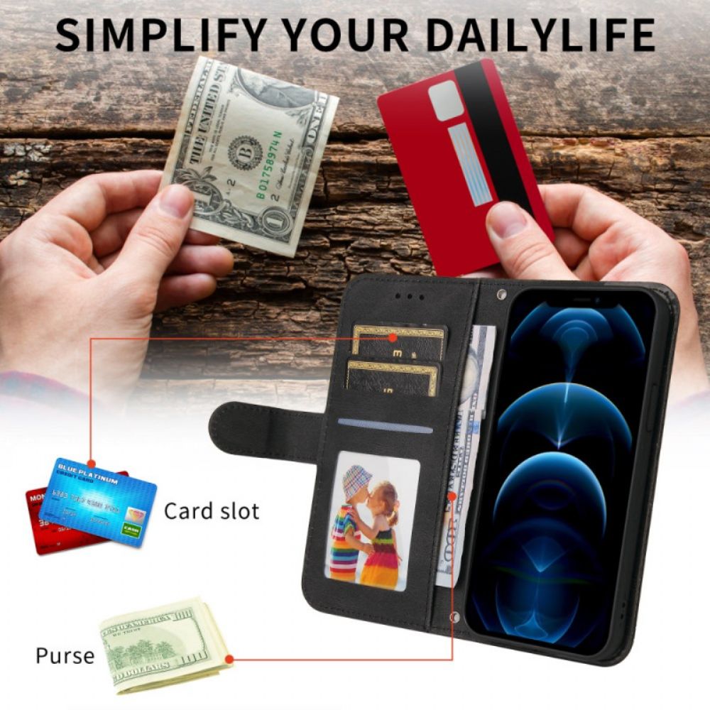 Flip Case Leren Vivo V60 Lite Decoratieve Klinknagel