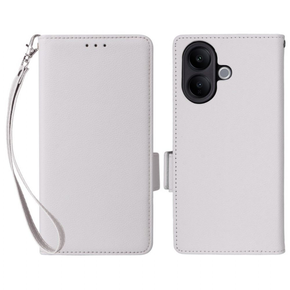 Flip Case Leren Vivo V60 Lite Kunstleer Met Bandje