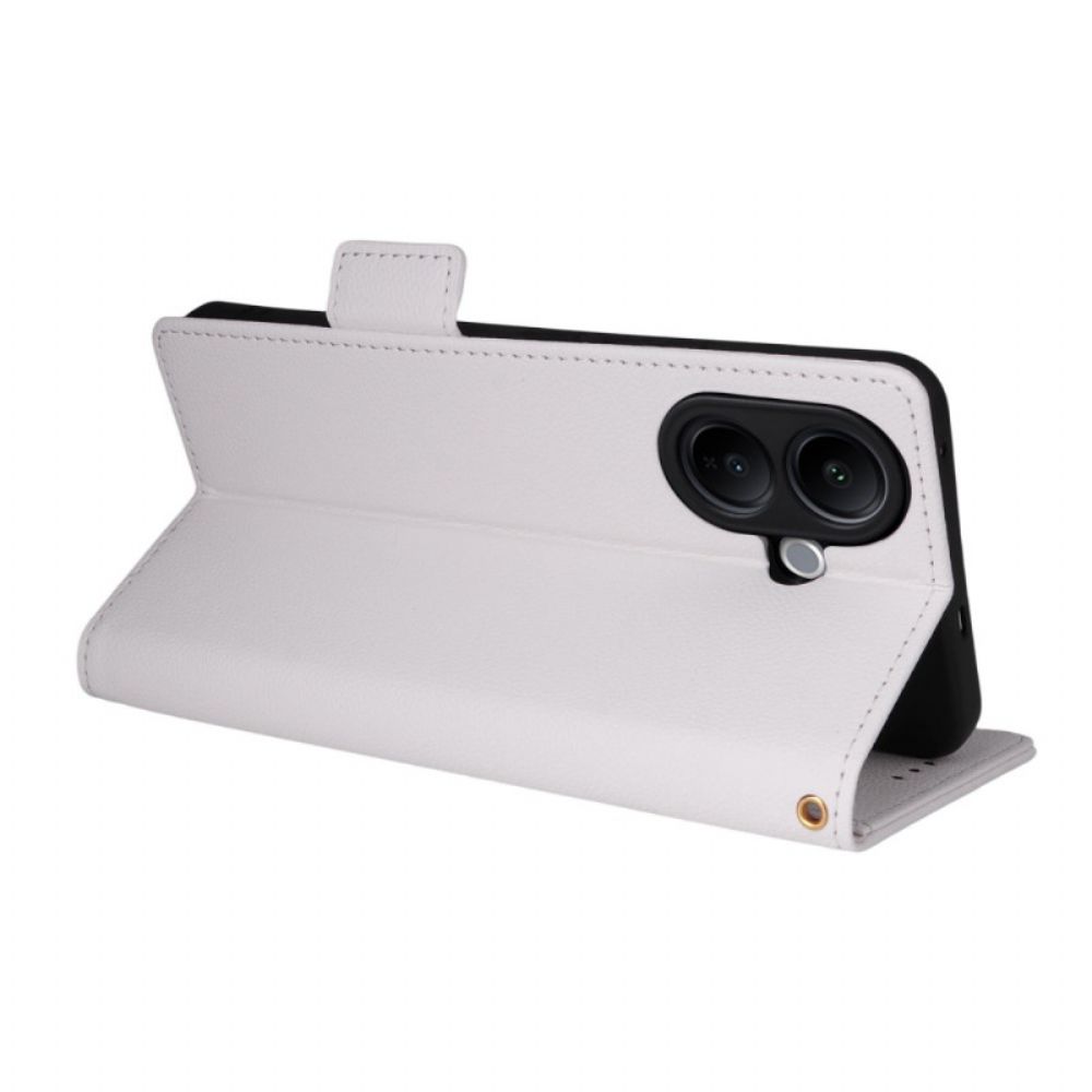 Flip Case Leren Vivo V60 Lite Kunstleer Met Bandje