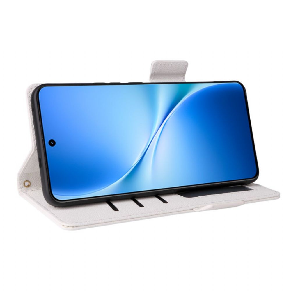 Flip Case Leren Vivo V60 Lite Kunstleer Met Bandje