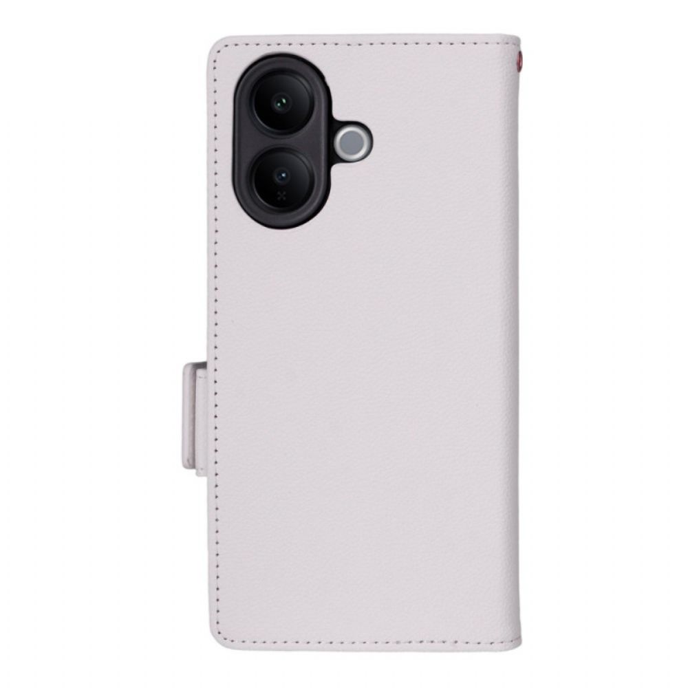 Flip Case Leren Vivo V60 Lite Kunstleer Met Bandje