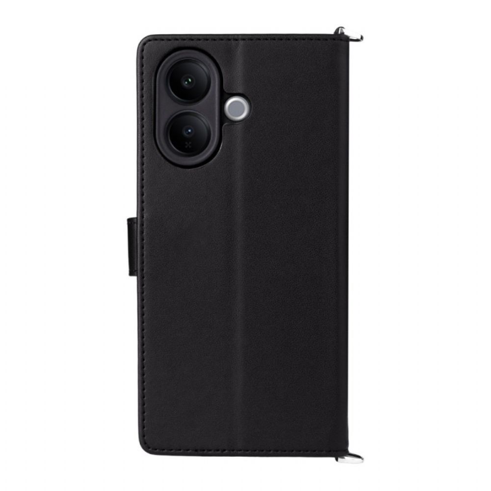 Folio-hoesje Vivo V60 Lite Telefoonhoesje Gewatteerd Met Bandjes