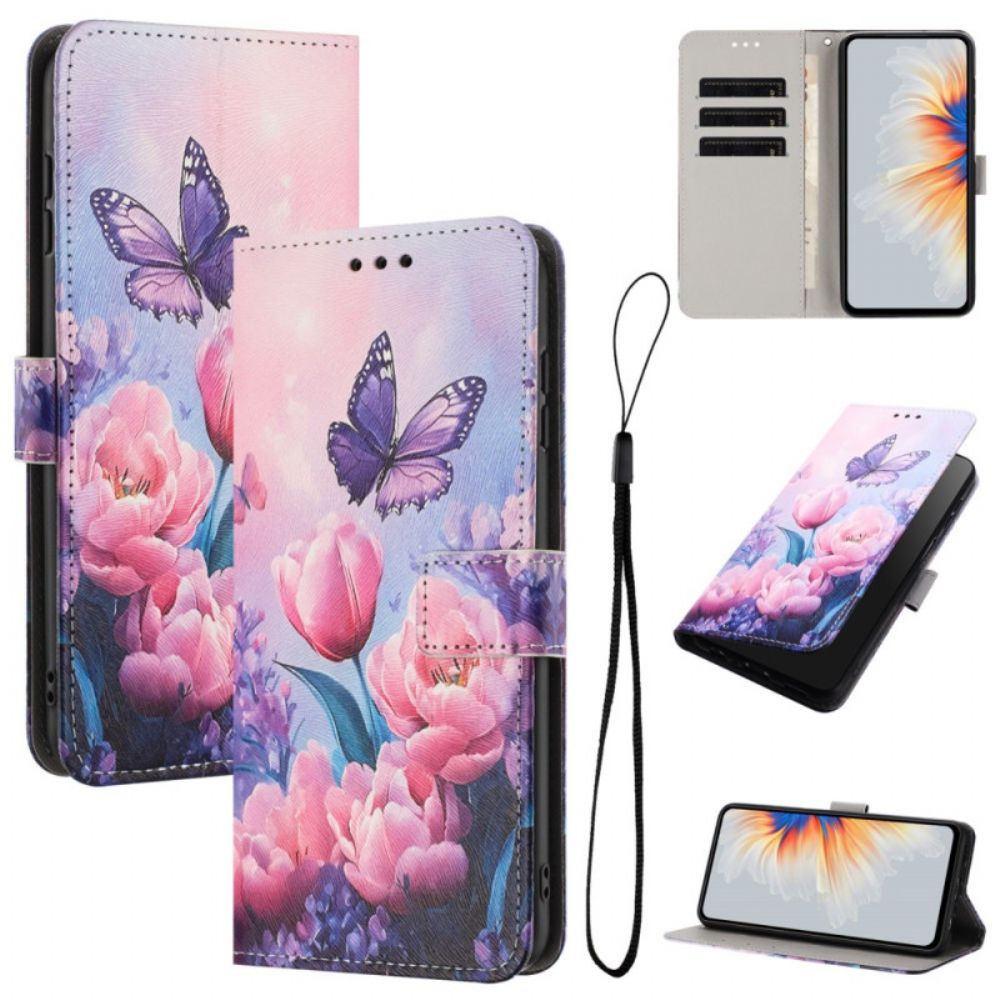 Folio-hoesje Vivo V60 Lite Telefoonhoesje Tulpen