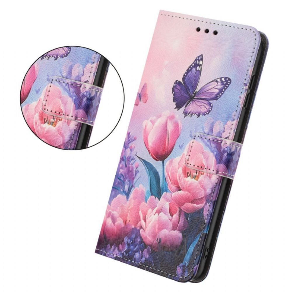 Folio-hoesje Vivo V60 Lite Telefoonhoesje Tulpen