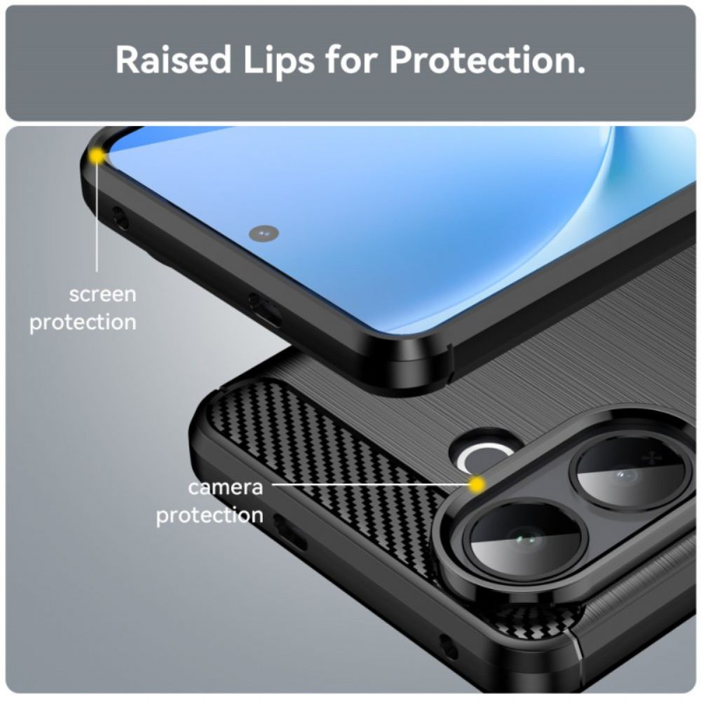 Hoesje Vivo V60 Lite Geborsteld Koolstofvezel