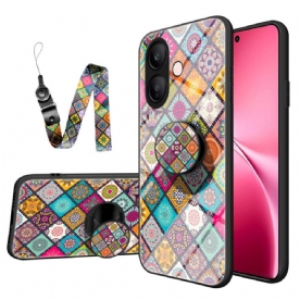 Hoesje Vivo V60 Lite Ringhouder En Patchwork Sleutelkoord