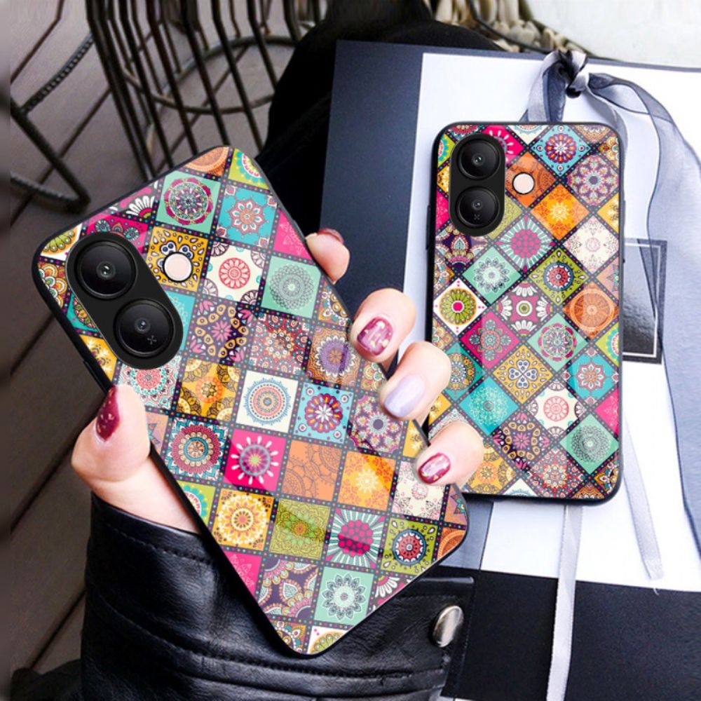 Hoesje Vivo V60 Lite Ringhouder En Patchwork Sleutelkoord