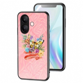 Hoesje Voor Vivo V60 Lite Vlinders Van Gehard Glas