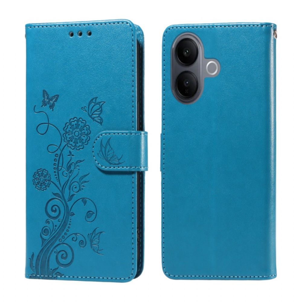 Leren Hoesje Vivo V60 Lite Bloemen