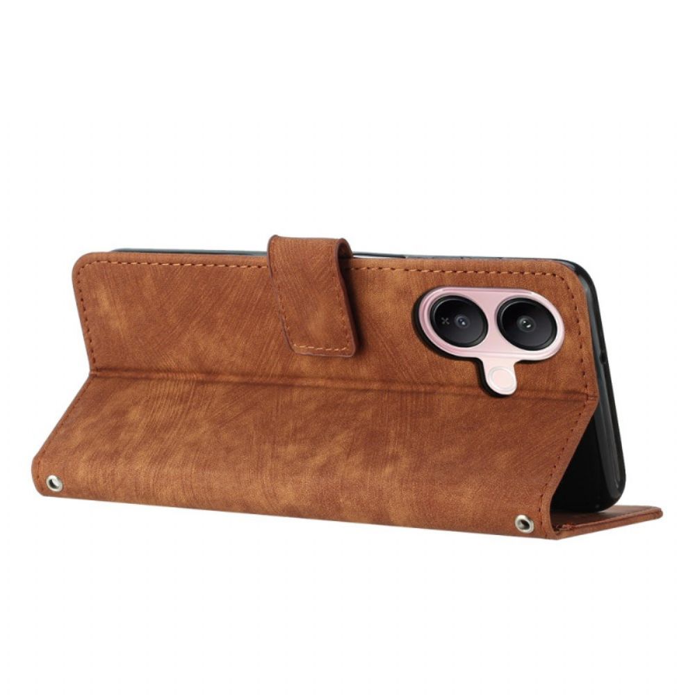 Leren Hoesje Voor Vivo V60 Lite Retro Design