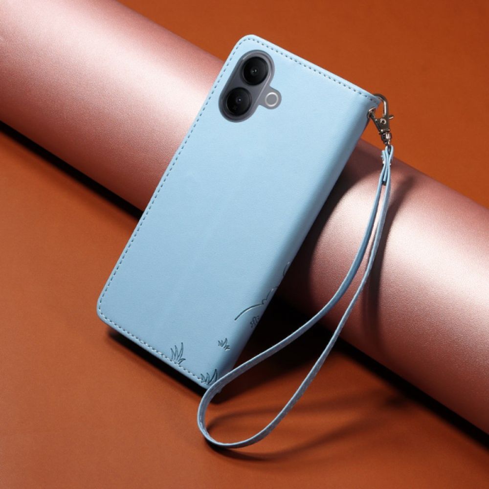 Leren Hoesje Voor Vivo V60 Lite Rfid-bescherming En Hondenpatroon