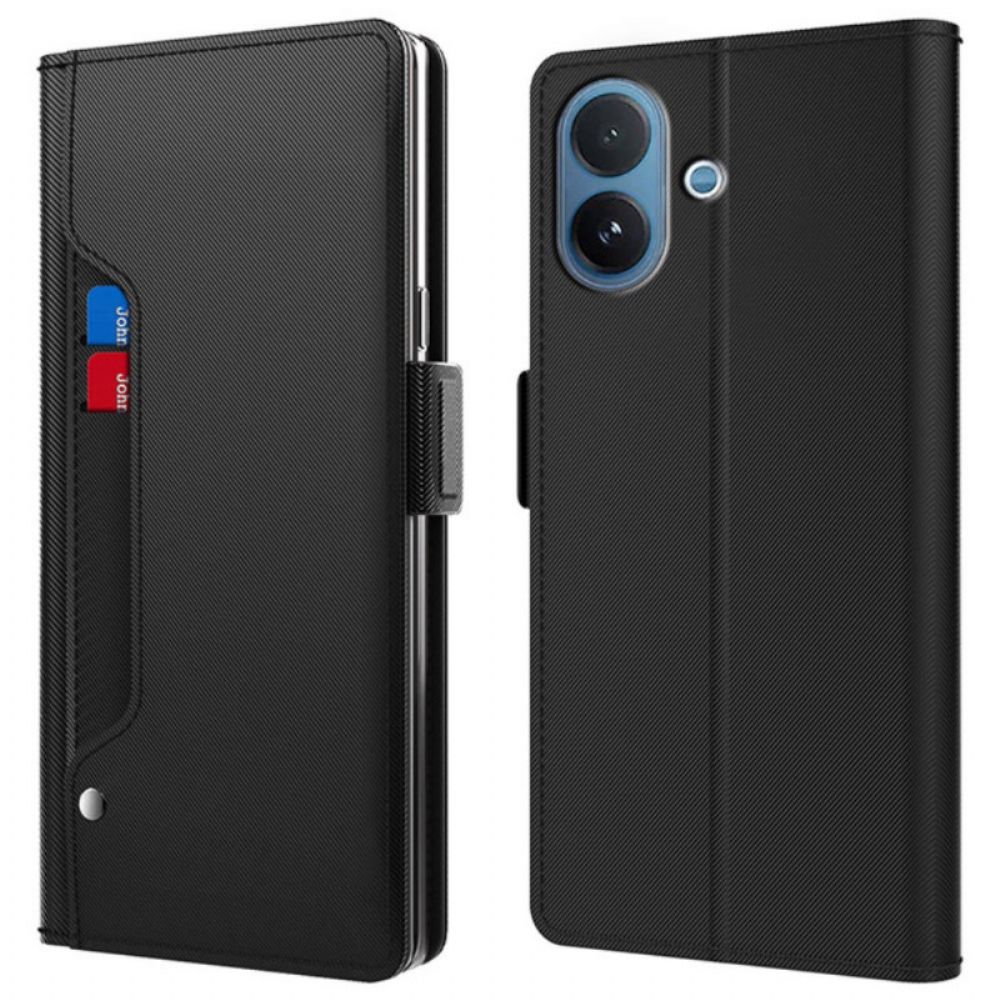Leren Hoesje Voor Vivo V60 Lite Spiegel En Kaarthouder