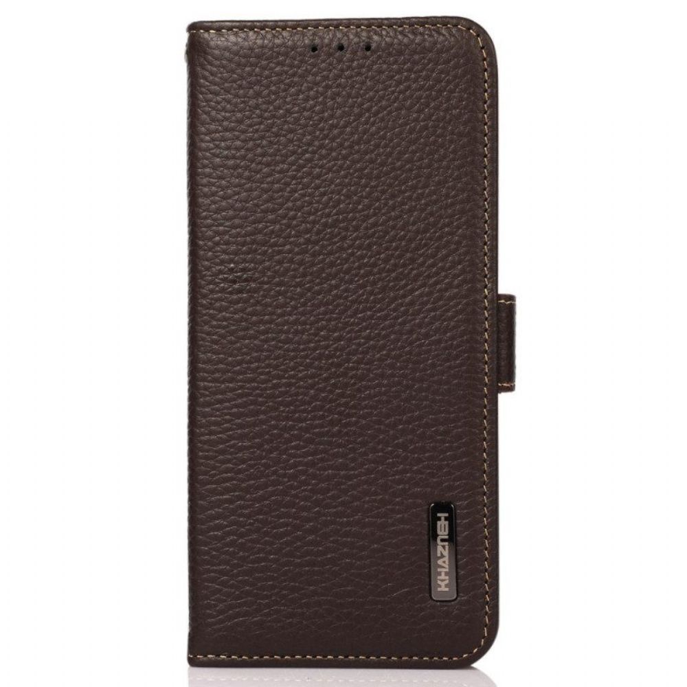 Leren Hoesje voor Poco M4 5G Lychee Leer Khazneh Rfid