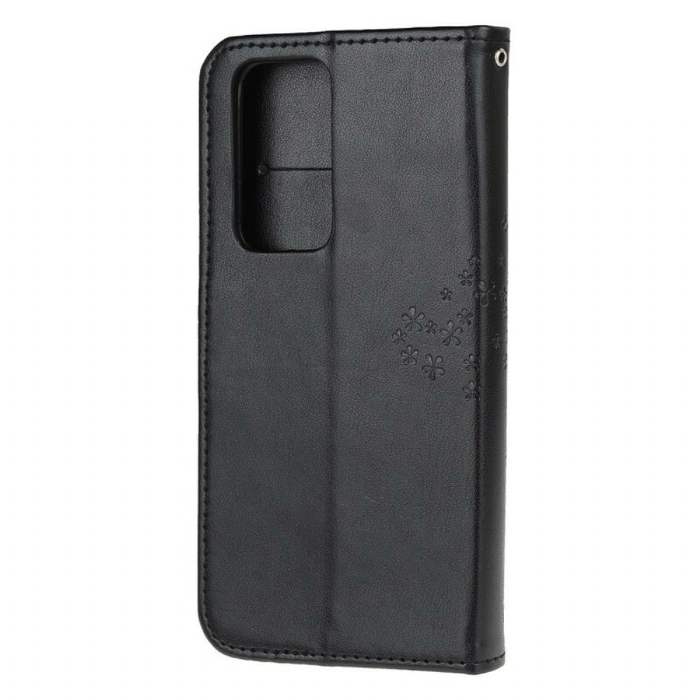 Folio-hoesje voor Xiaomi Mi 10T / 10T Pro Met Ketting Boom En Uilen Met Bandjes