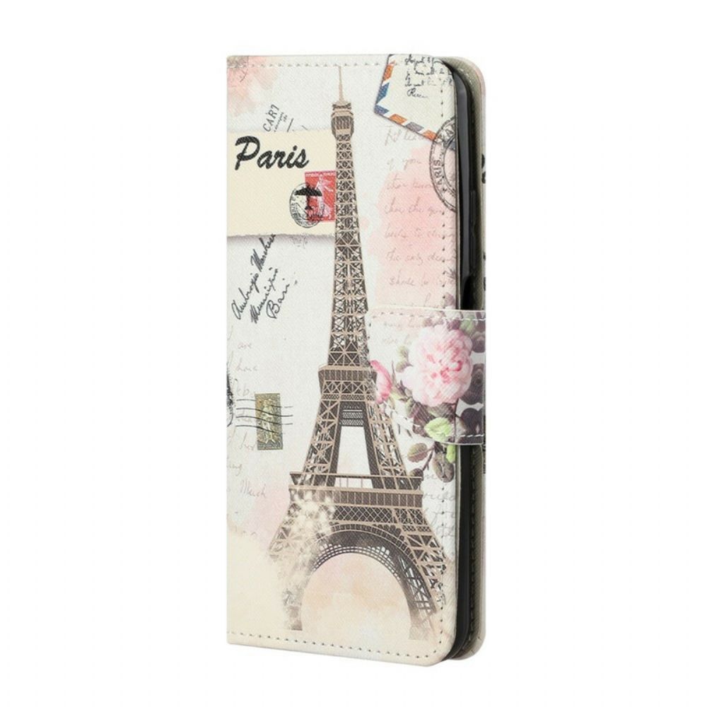Folio-hoesje voor Xiaomi Mi 10T / 10T Pro Retro Eiffeltoren