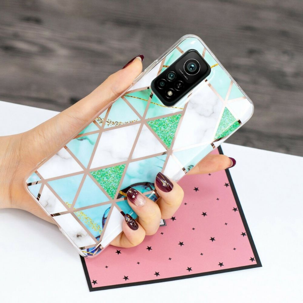 Hoesje voor Xiaomi Mi 10T / 10T Pro Kleurrijke Geometrie Marmer 2