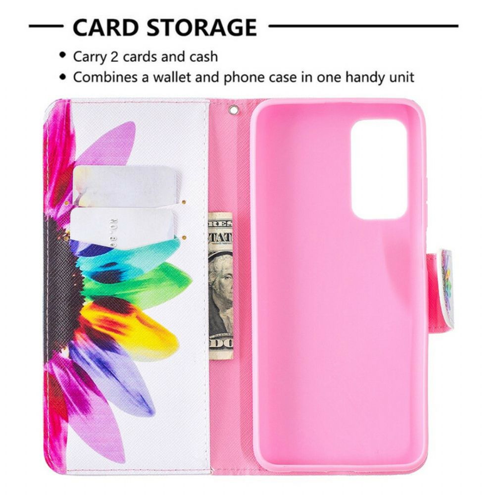 Leren Hoesje voor Xiaomi Mi 10T / 10T Pro Aquarel Bloem