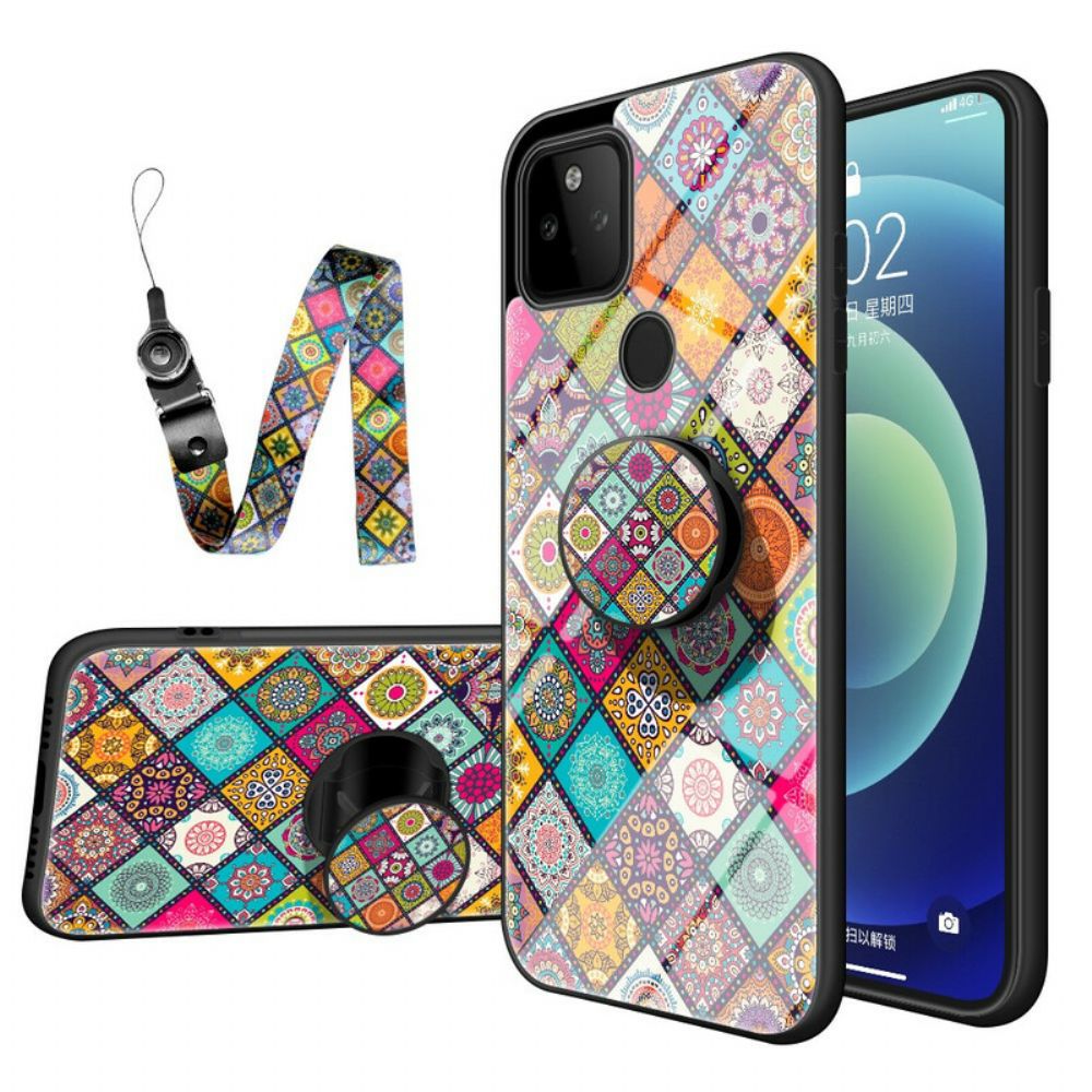 Hoesje voor Google Pixel 5A Magnetische Patchwork Houder