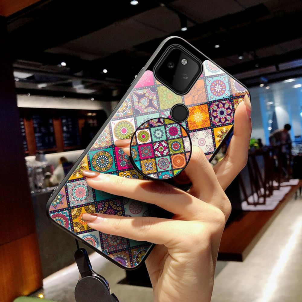 Hoesje voor Google Pixel 5A Magnetische Patchwork Houder