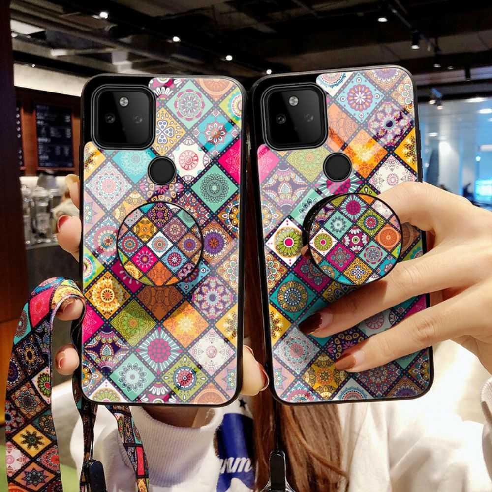 Hoesje voor Google Pixel 5A Magnetische Patchwork Houder