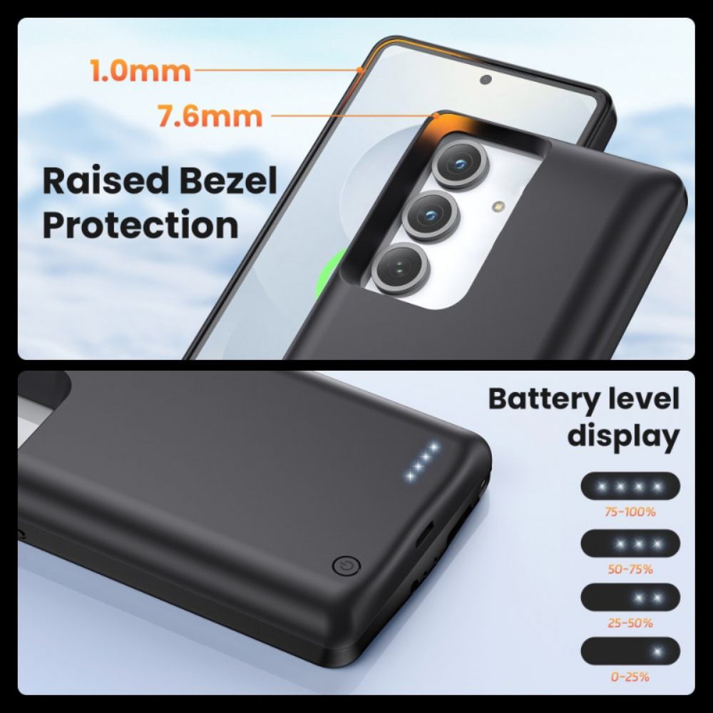 10000mah Batterijhoes Voor Samsung Galaxy S25 Plus / S24 Plus