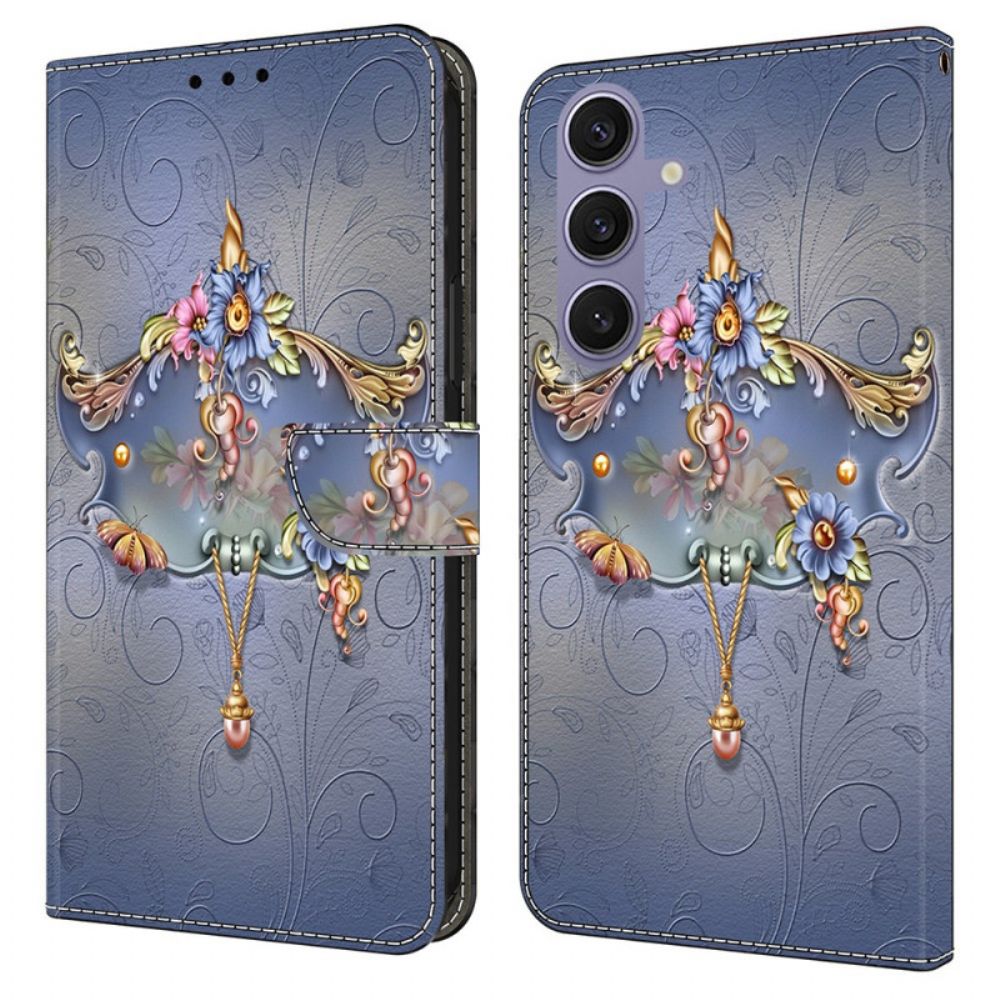 Bescherming Hoesje Samsung Galaxy S25 Plus 5g Gegraveerde Bloemen