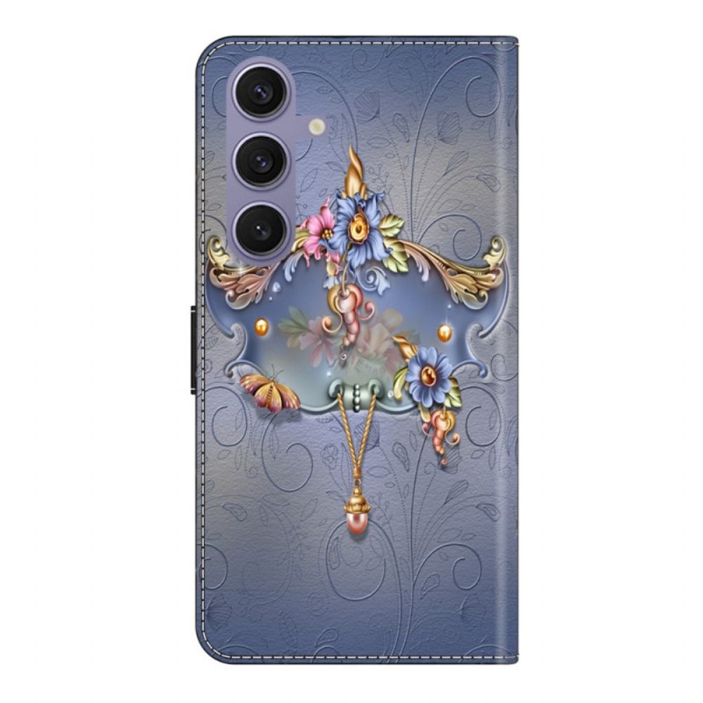 Bescherming Hoesje Samsung Galaxy S25 Plus 5g Gegraveerde Bloemen