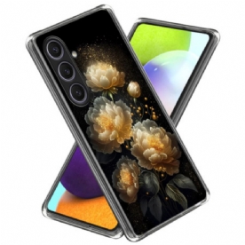 Case Hoesje Samsung Galaxy S25 Plus 5g Telefoonhoesje Gouden Pioenrozen