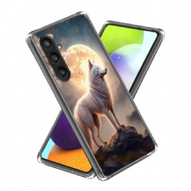 Case Hoesje Samsung Galaxy S25 Plus 5g Telefoonhoesje Wolf In De Maan