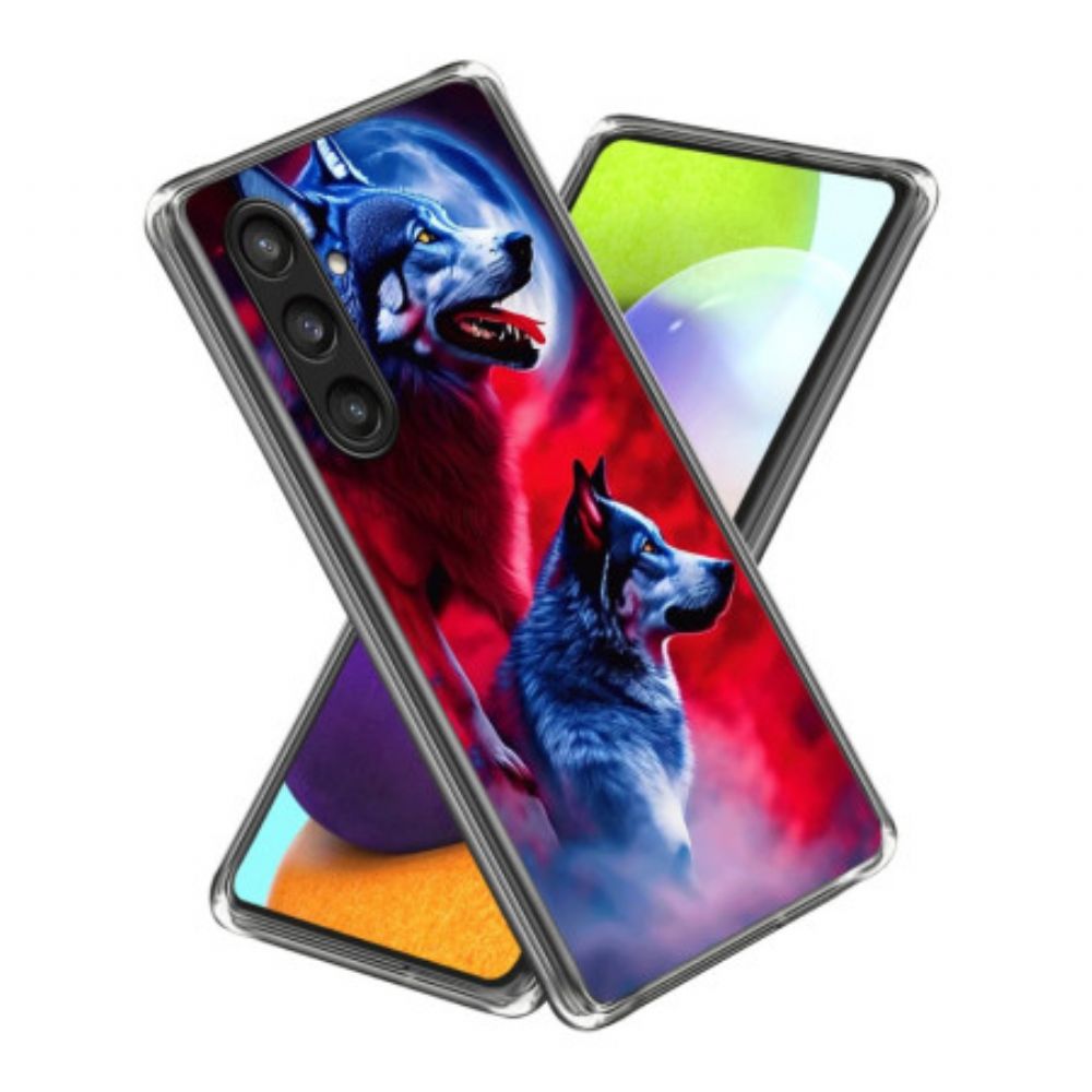 Cover Hoesje Samsung Galaxy S25 Plus 5g Telefoonhoesje Wolven