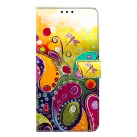 Flip Case Leren Samsung Galaxy S25 Plus 5g Kleurrijk Bloemenpatroon
